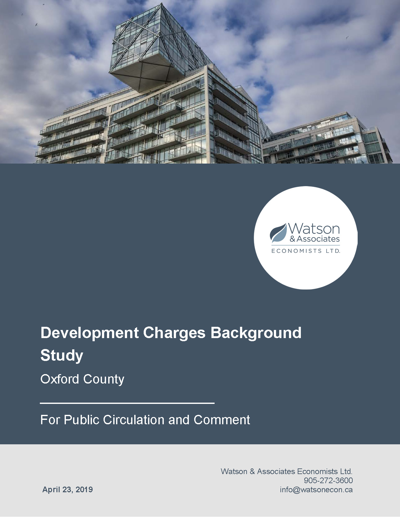 Draft development charges background study cover