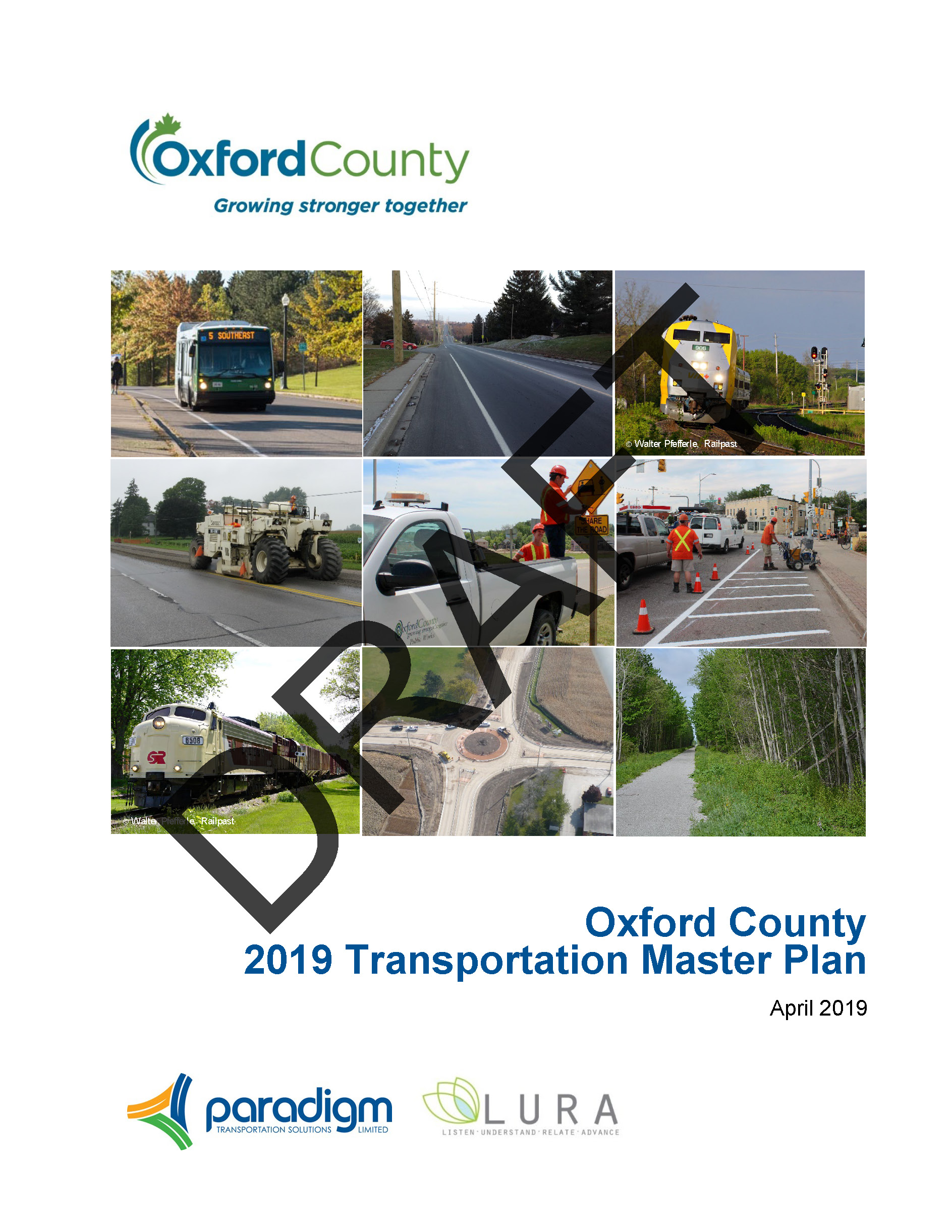 Cover of Final Draft of the Master Transportation Plan for public review