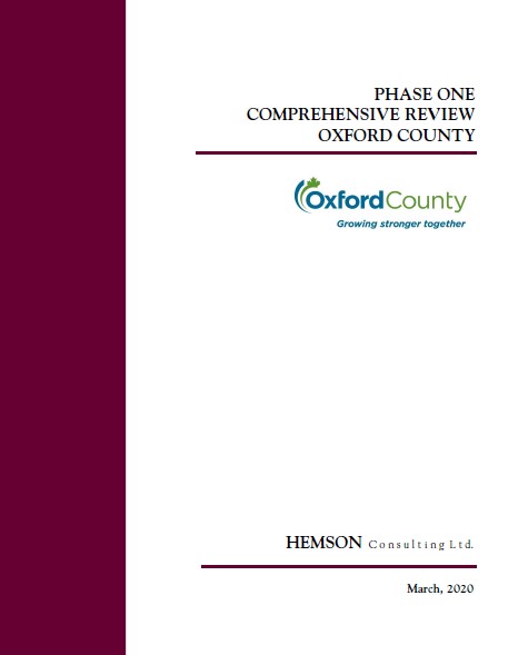 Oxford County Phase 1 Comprehensive Review - Cover Page