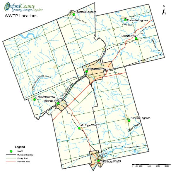 Wastewater treatment plants locations